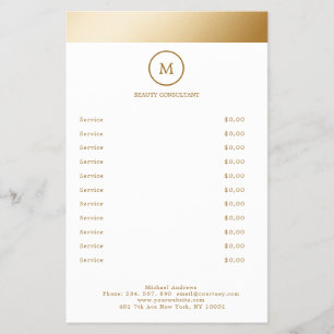 White Gold Stripe Monogramm Circle Flyer