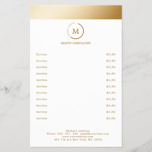 White Gold Stripe Monogramm Circle Flyer