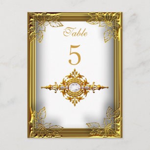 White Gold Table Number Seating Place Card