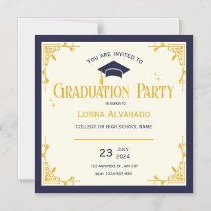 White Gold Vintage Graduation Magnetic Card