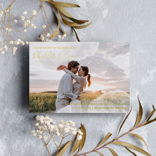 White & Gold Watercolor Informal Photo Wedding (Creator Uploaded)