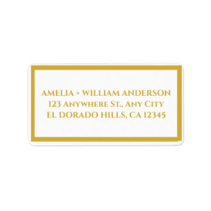 White & Gold Wedding Label