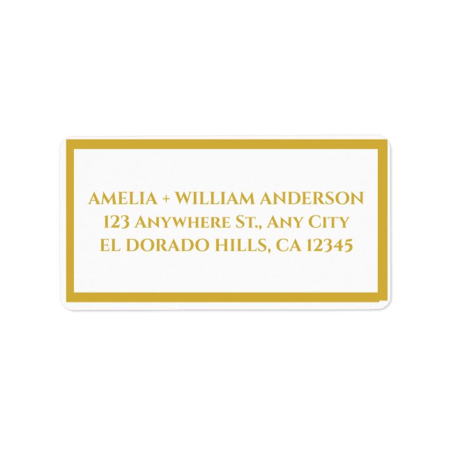 White & Gold Wedding Label (Front)