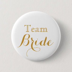 white Gold Wedding Team Bride 6 Cm Round Badge