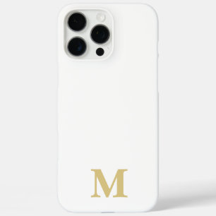 white & golden custom name initial iPhone 16 pro max case