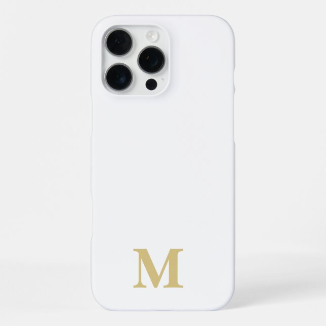 white & golden custom name initial iPhone case (Back)