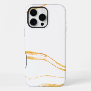 White & Golden Marble  iPhone 16 Pro Max Case