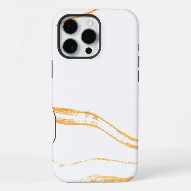 White & Golden Marble  iPhone Case (Back)