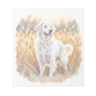 White Golden Retriever Dog Notepad