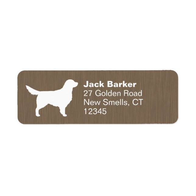 White Golden Retriever Dog Silhouette Address Return Address Label (Front)