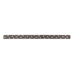 White Golden Retriever Outlines on Chocolate Brown Satin Ribbon