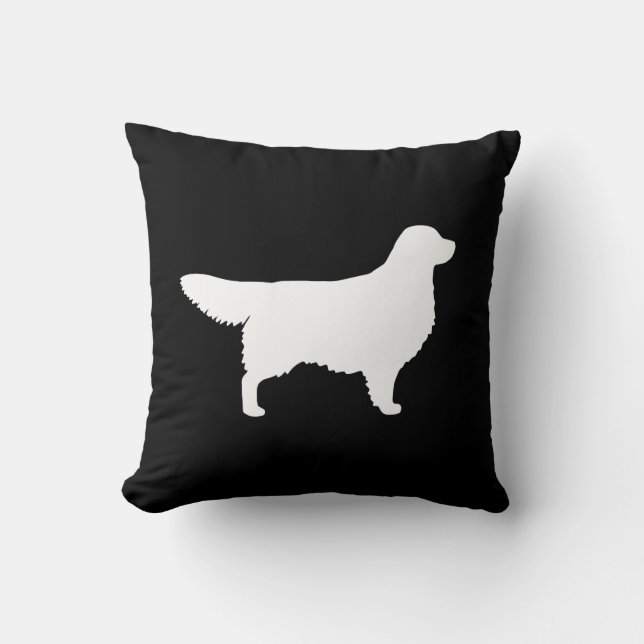 White Golden Retriever Silhouette Cushion (Front)