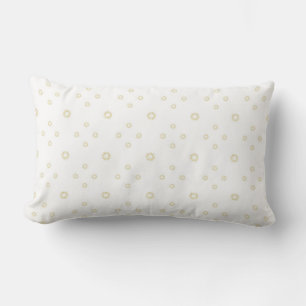 White Golden Zinnia Sun Lumbar Cushion