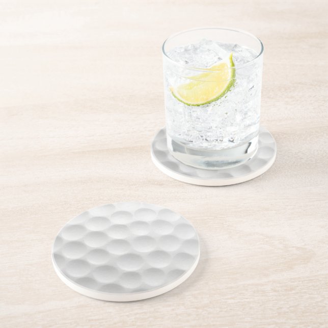 White Golf Ball Dimpled Design Coaster (Side)