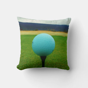 white Golf Ball on a mountain golf course Cushion