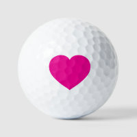 White Golf Ball with Pink Heart – Romantic Sports