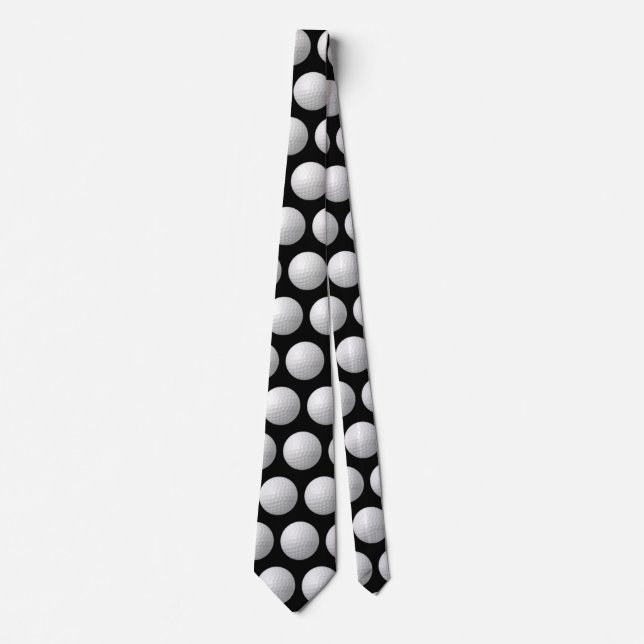 white golf balls on black tie (Front)