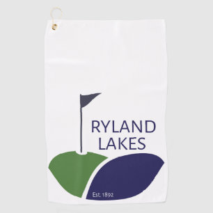 White Golf Towel - Modern Lake Lgo