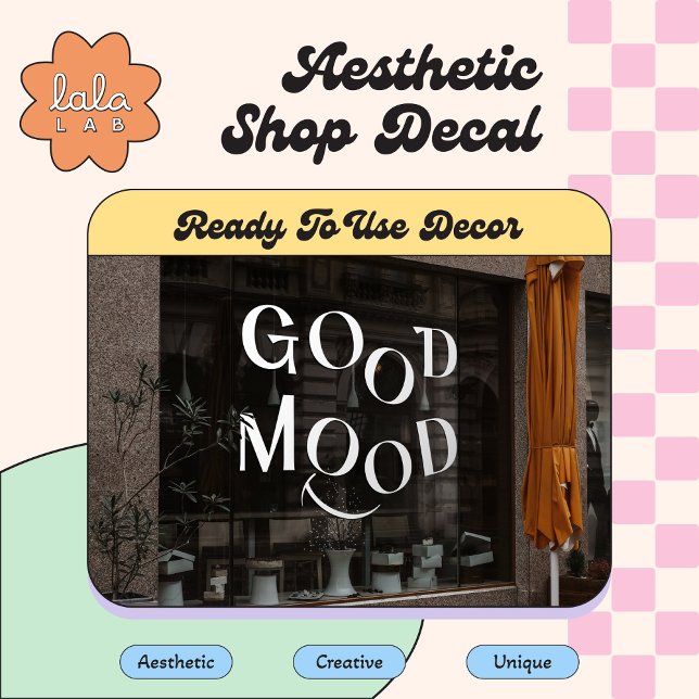 White Good Mood Elegant Typography Window Cling (Creator Uploaded)