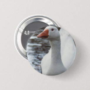 White Goose 6 Cm Round Badge
