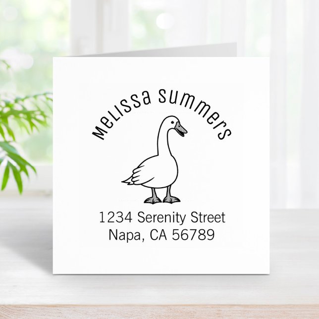 White Goose Arch Address Rubber Stamp (Creator Uploaded)