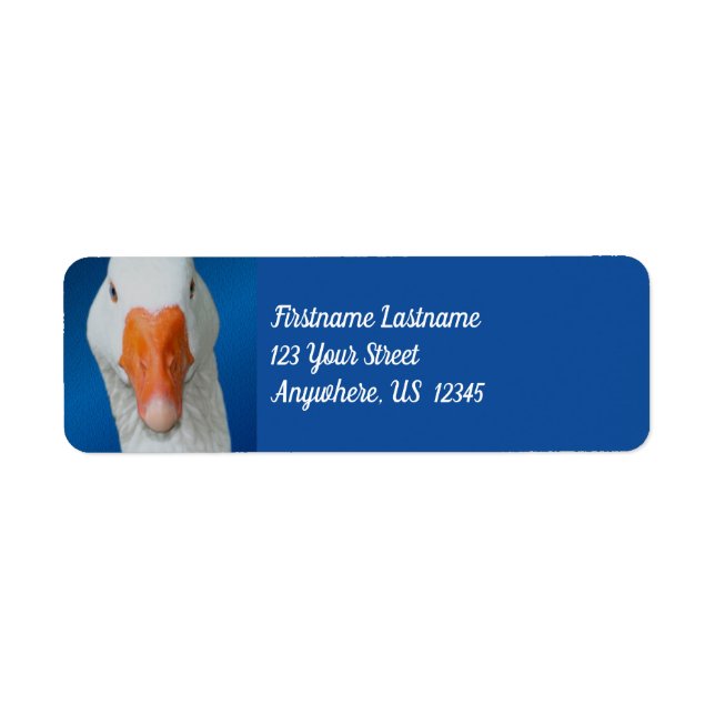 White Goose Face Farm Animal Address Return Address Label (Front)