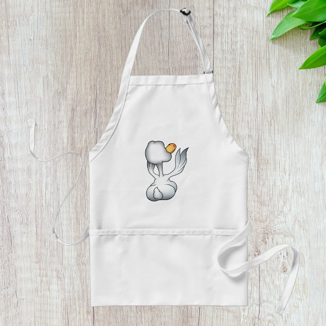 White Goose From Behind Silly Bird Standard Apron (Creator Uploaded)