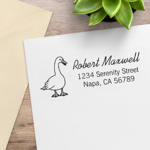 White Goose Return Address Rubber Stamp