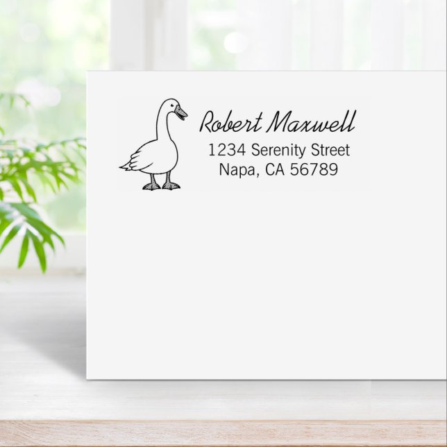 White Goose Return Address Rubber Stamp (Creator Uploaded)