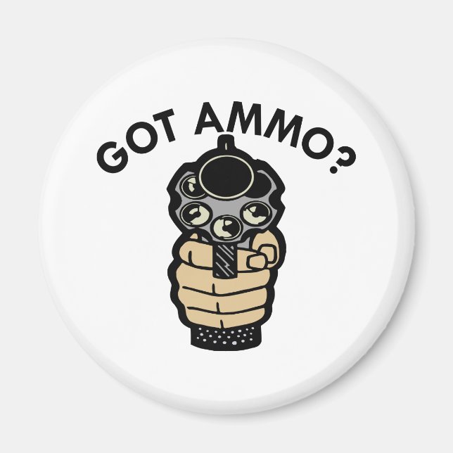 White Got Ammo Pistol Magnet (Front)