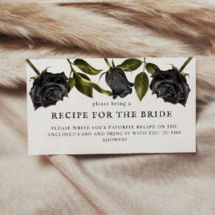 White Gothic Bridal Shower Recipe Request Enclosure Card