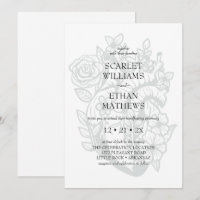 White Gothic Floral Heart Bloom Handfasting