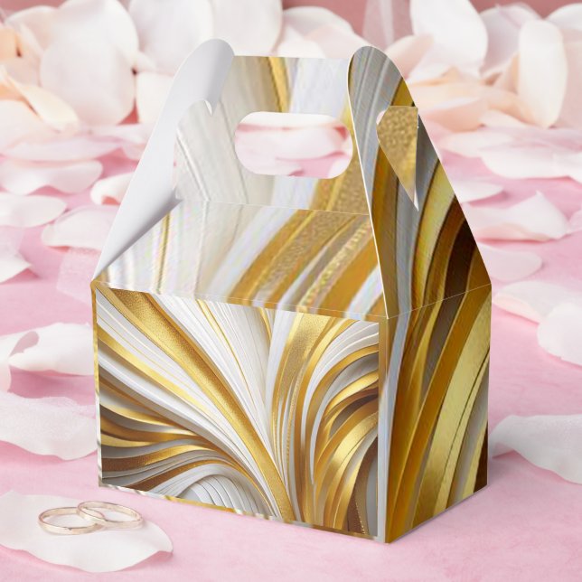 White Goud Retro Favour Box (Wedding)