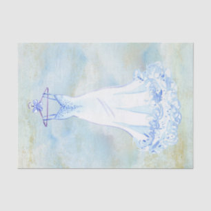 White Gown Watercolor Tissue Paper