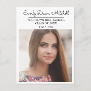 White Grad Party / Open House Photo Postcard