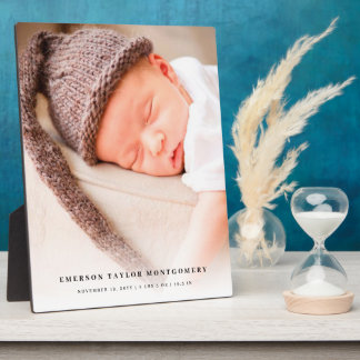 White Gradient Baby Photo – Modern Layout Design Plaque
