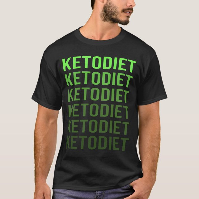 White Gradient Keto Diet Ketogenic Ketone Ketosis T-Shirt (Front)