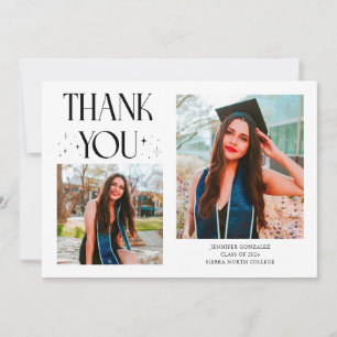 White Graduate Thank You 2-Photo Announcement