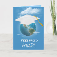 White Graduation Cap on Planet Earth