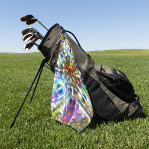 White grainy texture with flecks of showy colours golf towel