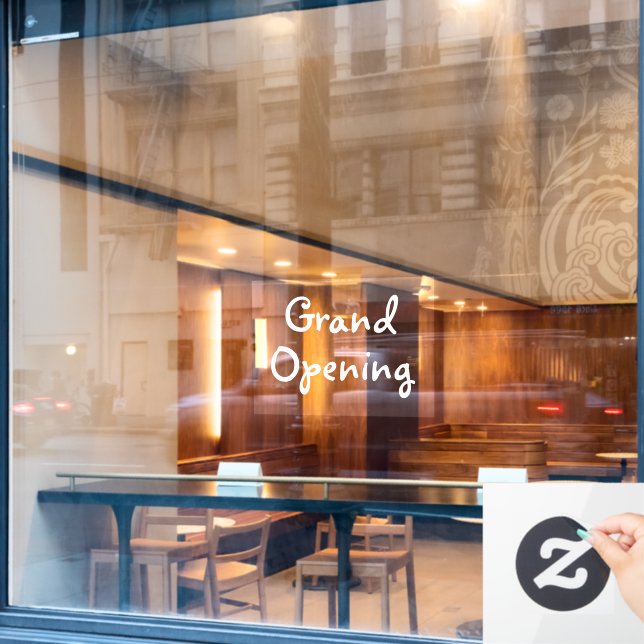 White Grand Opening Store Window for Business (Cafe Window)