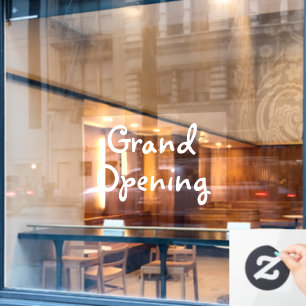 White Grand Opening Store Window for Business Wind