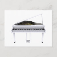 White Grand Piano: 3D Model: