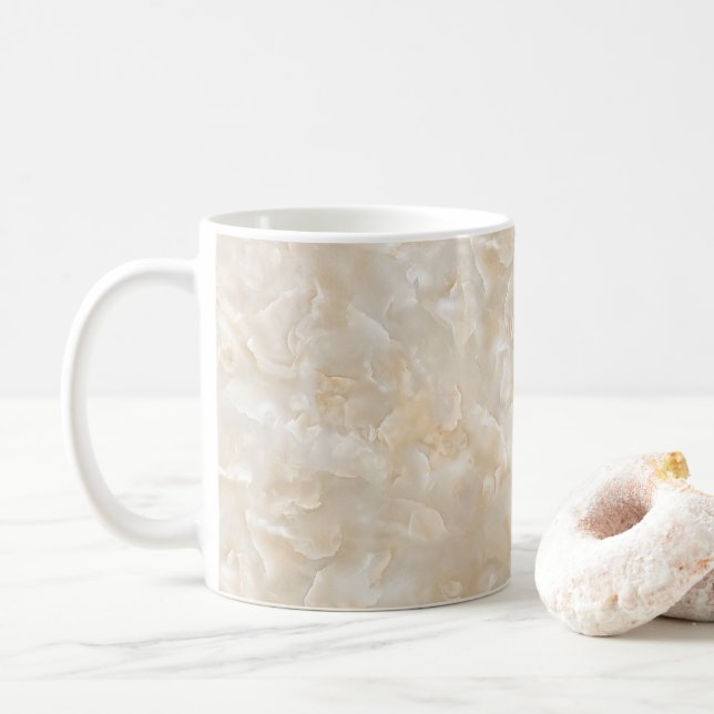 White granite coffee mug (With Donut)
