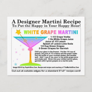 White Grape Martini Recipe Postcard