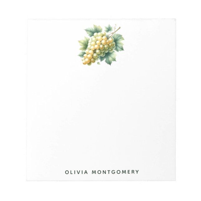White Grapes Custom Name Notepad (Front)