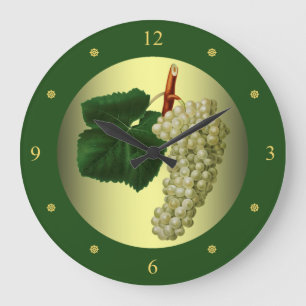 White Grapes ~ Giorgio Gallesio ~ Botanical Fruit Large Clock
