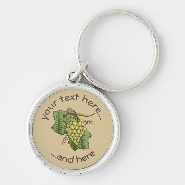 White Grapes Key Ring (Front)