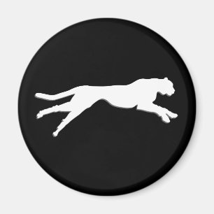 White graphic art cheetah magnet