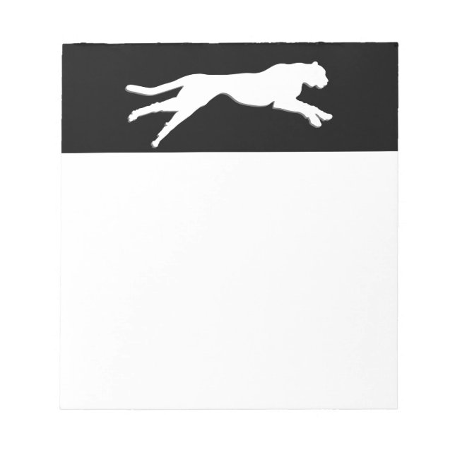 White graphic art cheetah notepad (Front)